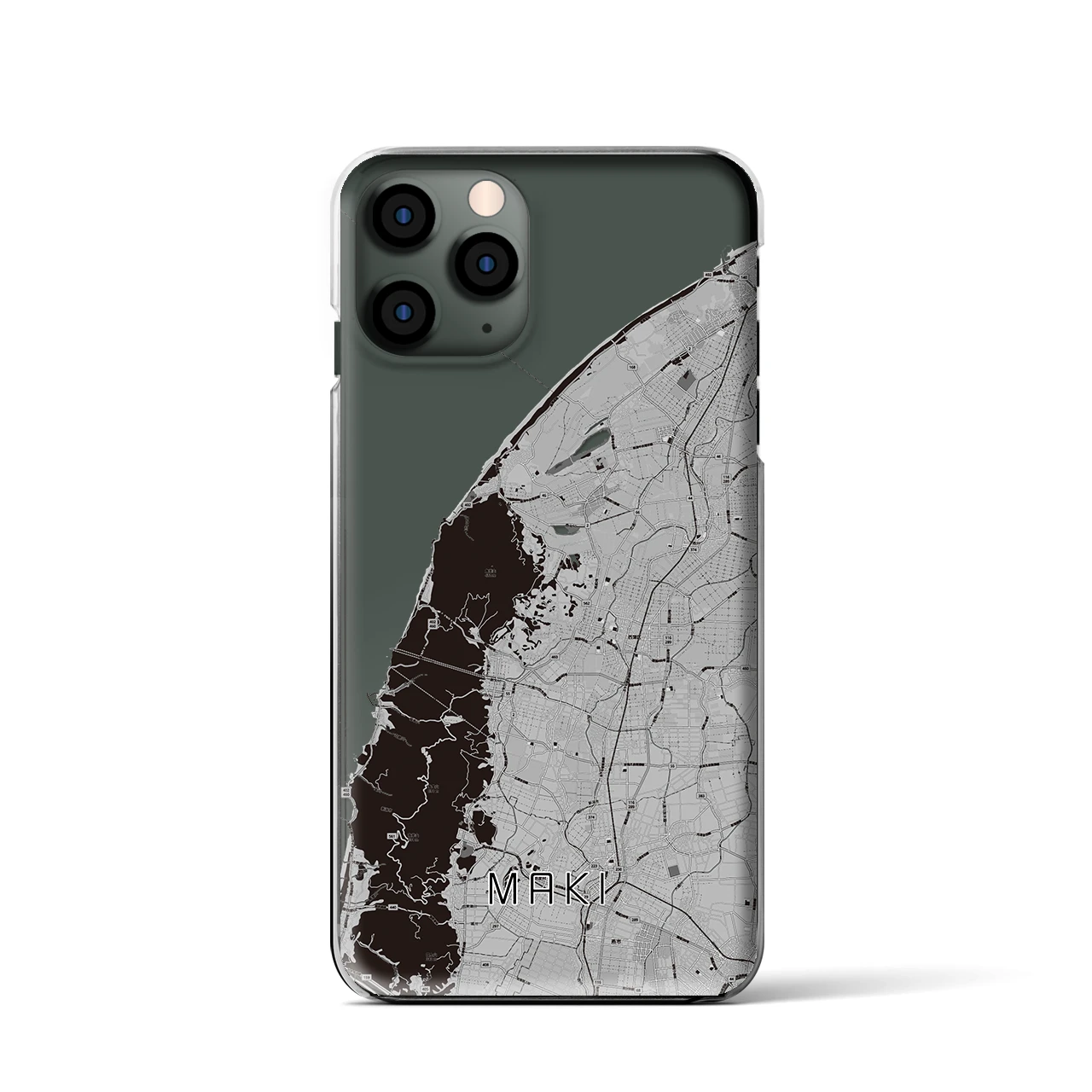 【巻(新潟県)】地図柄iPhoneケース(クリアタイプ)