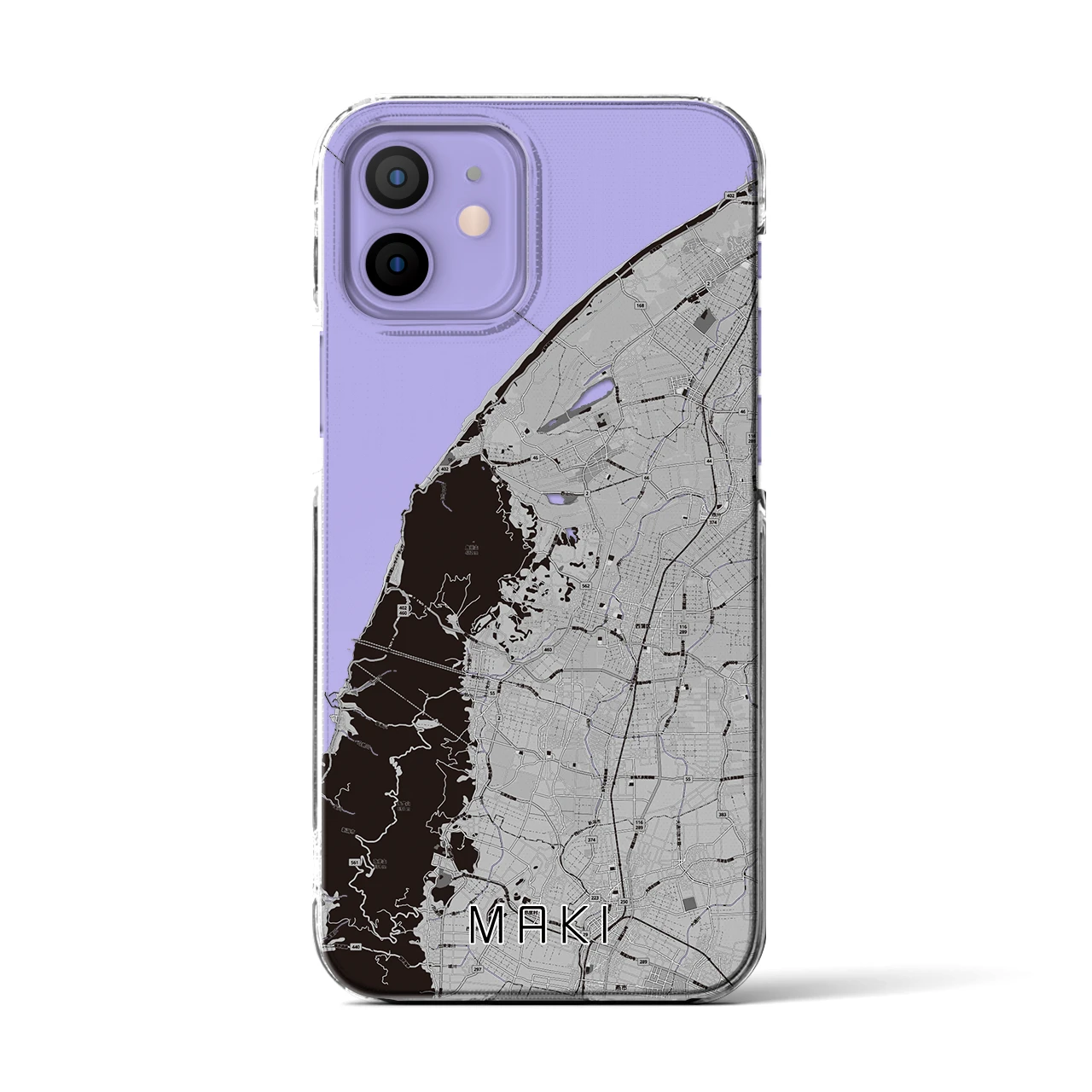 【巻(新潟県)】地図柄iPhoneケース(クリアタイプ)