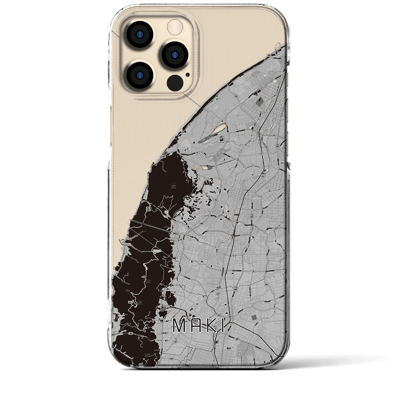 【巻(新潟県)】地図柄iPhoneケース(クリアタイプ)