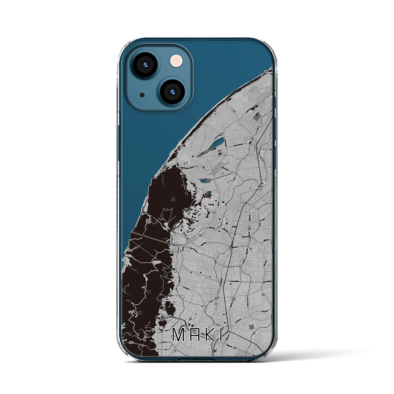 【巻(新潟県)】地図柄iPhoneケース(クリアタイプ)