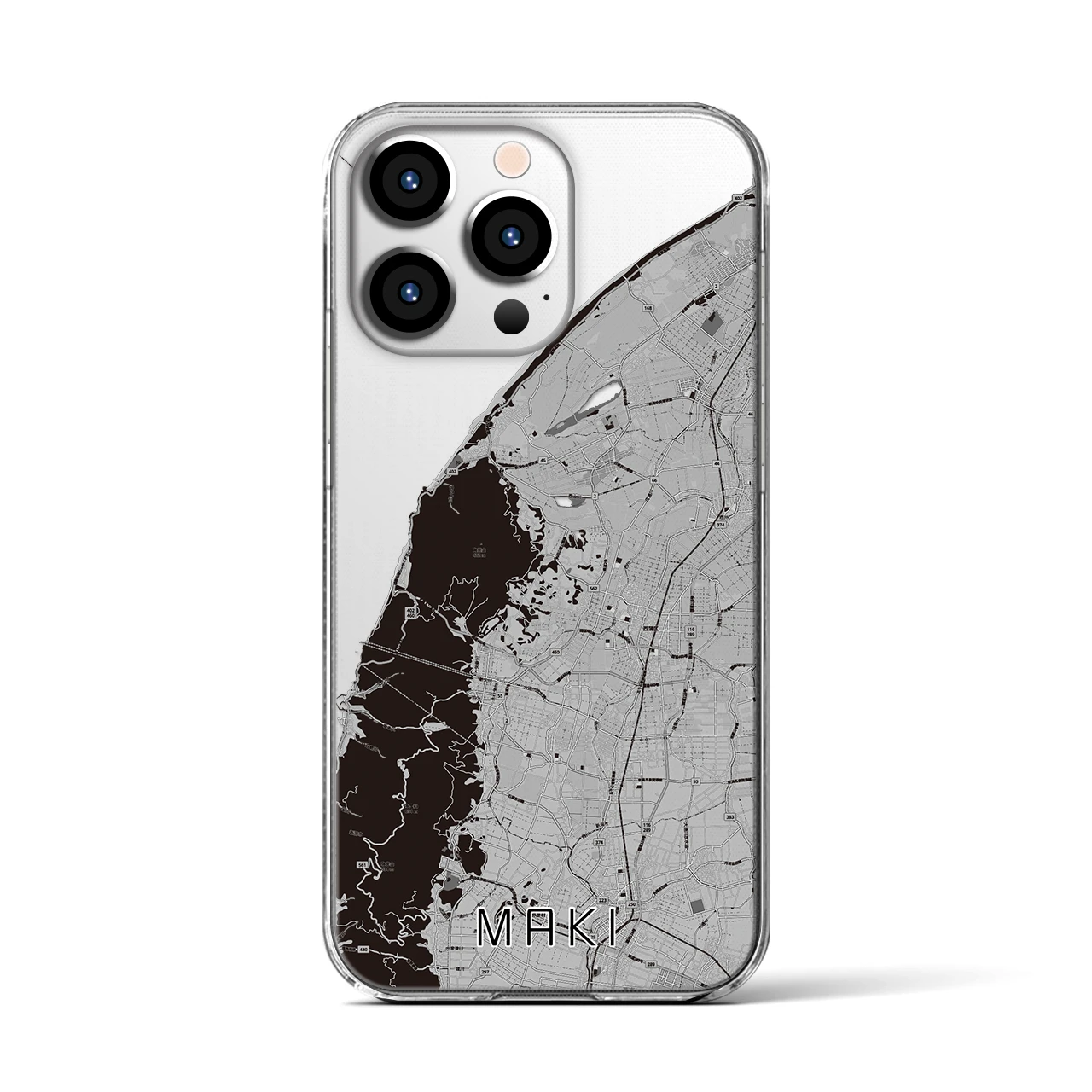 【巻(新潟県)】地図柄iPhoneケース(クリアタイプ)