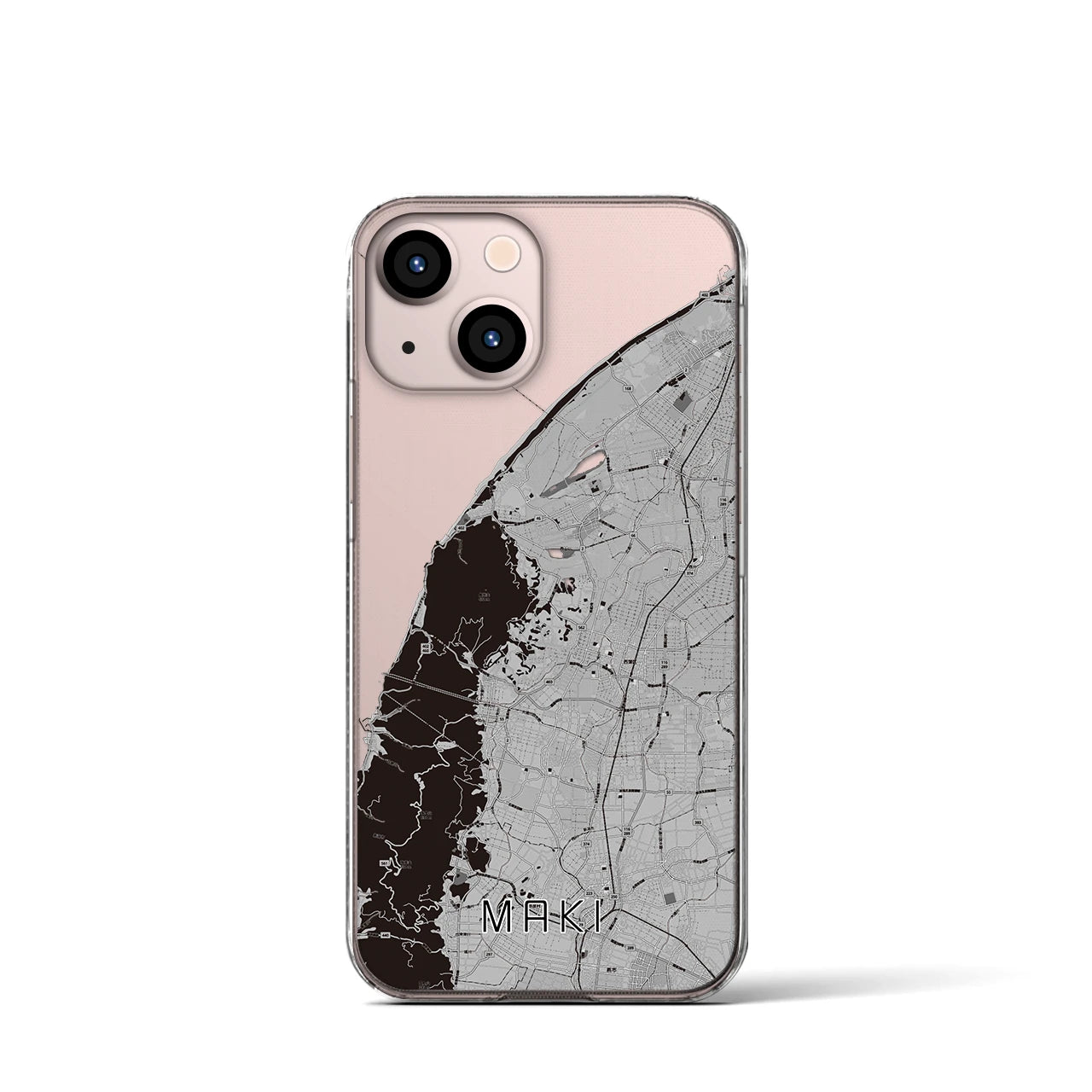 【巻(新潟県)】地図柄iPhoneケース(クリアタイプ)