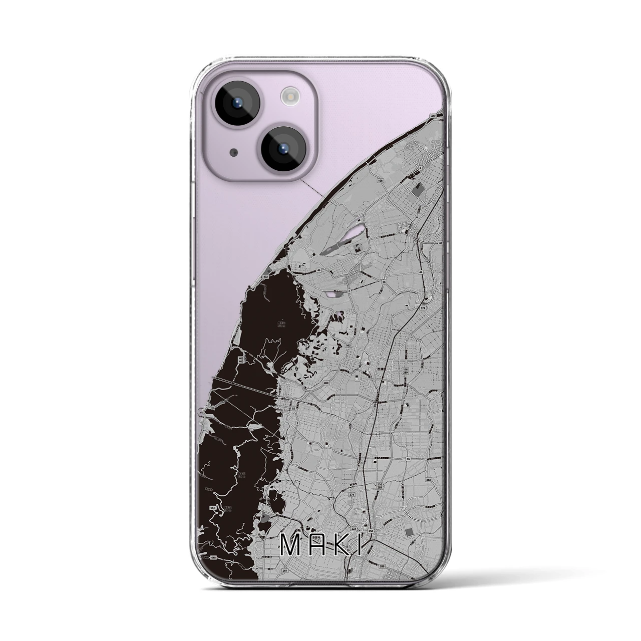 【巻(新潟県)】地図柄iPhoneケース(クリアタイプ)