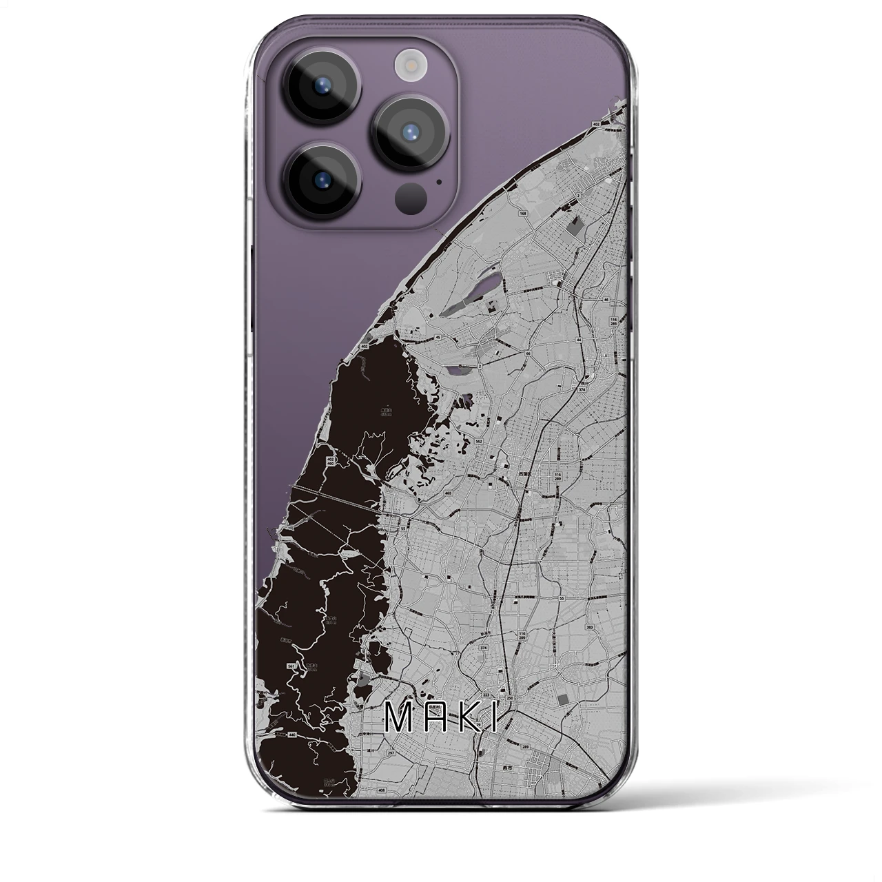 【巻(新潟県)】地図柄iPhoneケース(クリアタイプ)