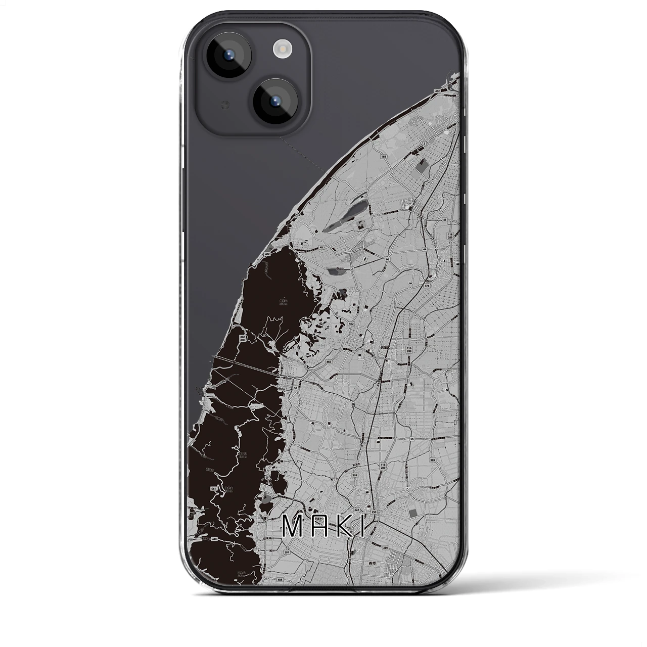 【巻(新潟県)】地図柄iPhoneケース(クリアタイプ)