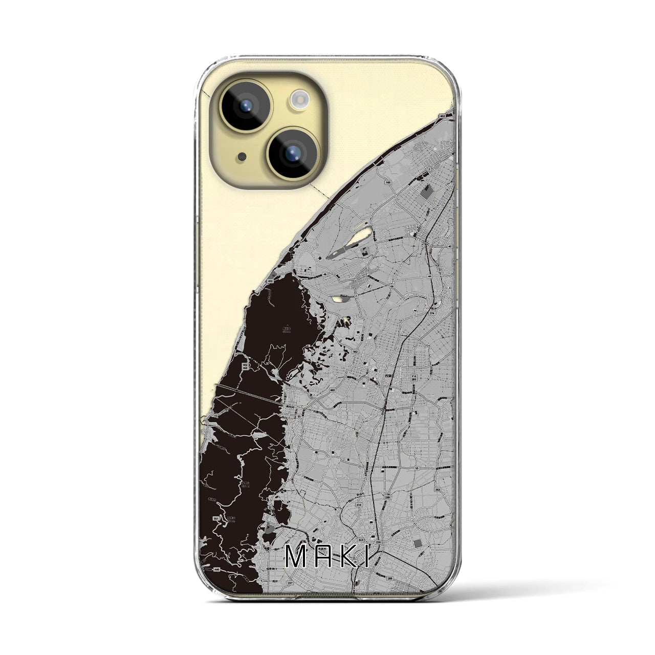 【巻(新潟県)】地図柄iPhoneケース(クリアタイプ)