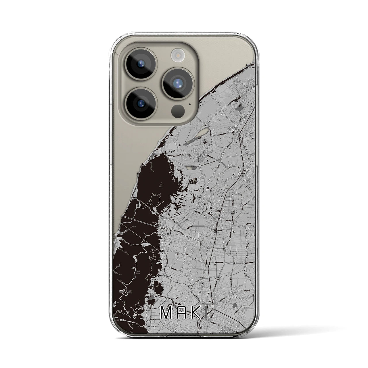 【巻(新潟県)】地図柄iPhoneケース(クリアタイプ)