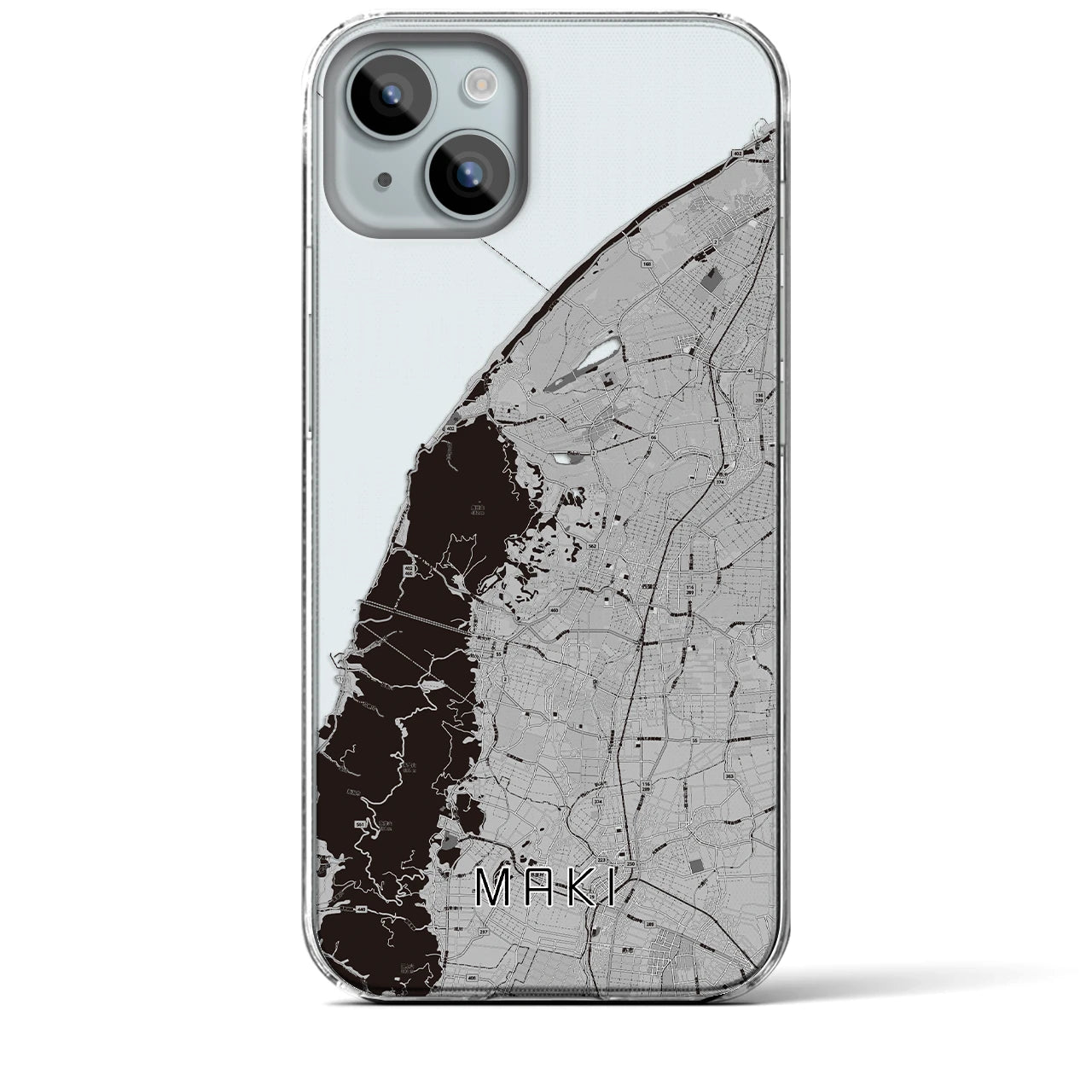 【巻(新潟県)】地図柄iPhoneケース(クリアタイプ)