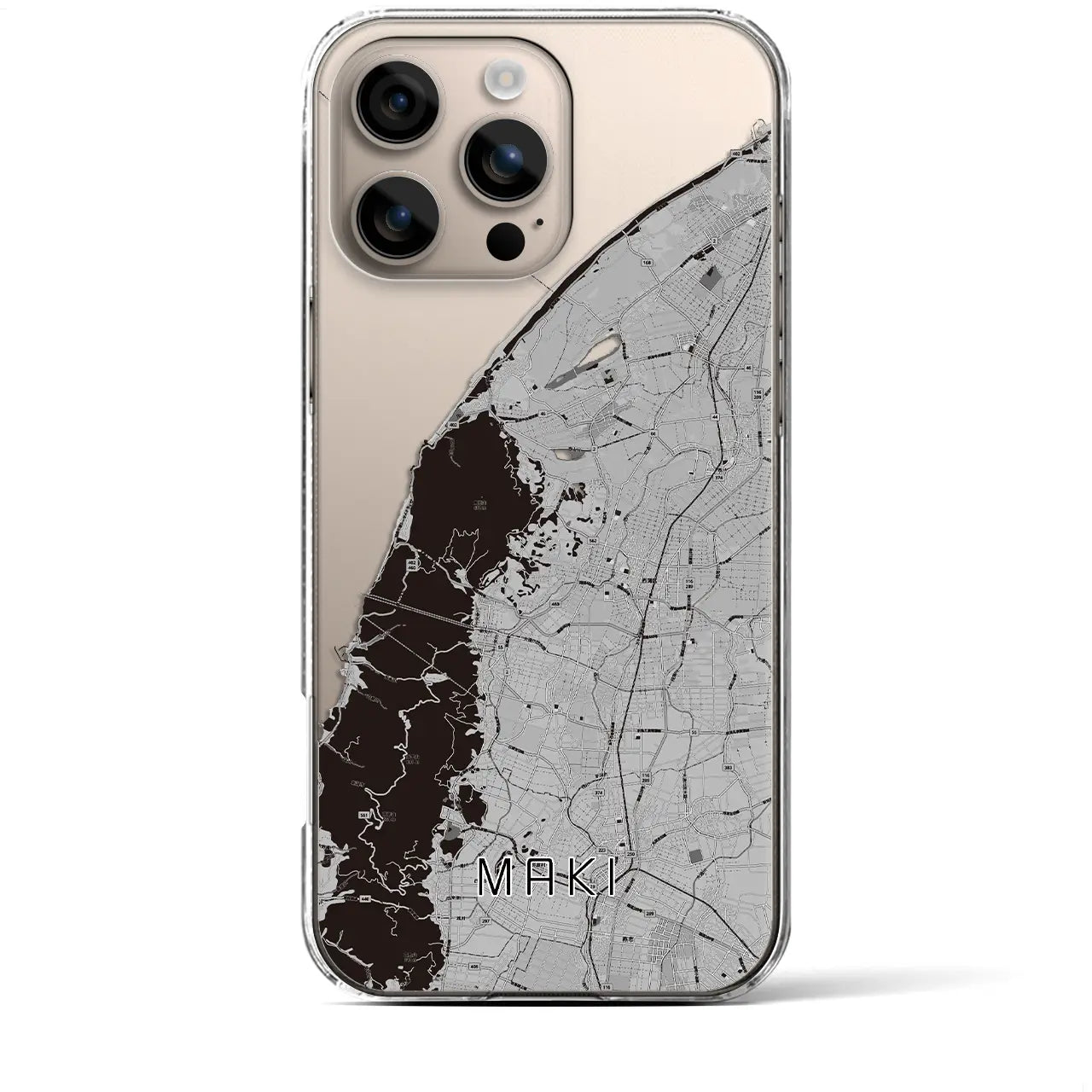 【巻(新潟県)】地図柄iPhoneケース(クリアタイプ)