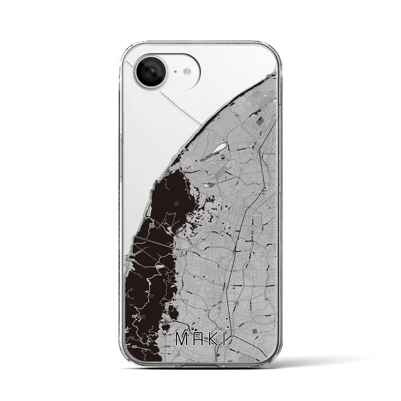 【巻(新潟県)】地図柄iPhoneケース(クリアタイプ)