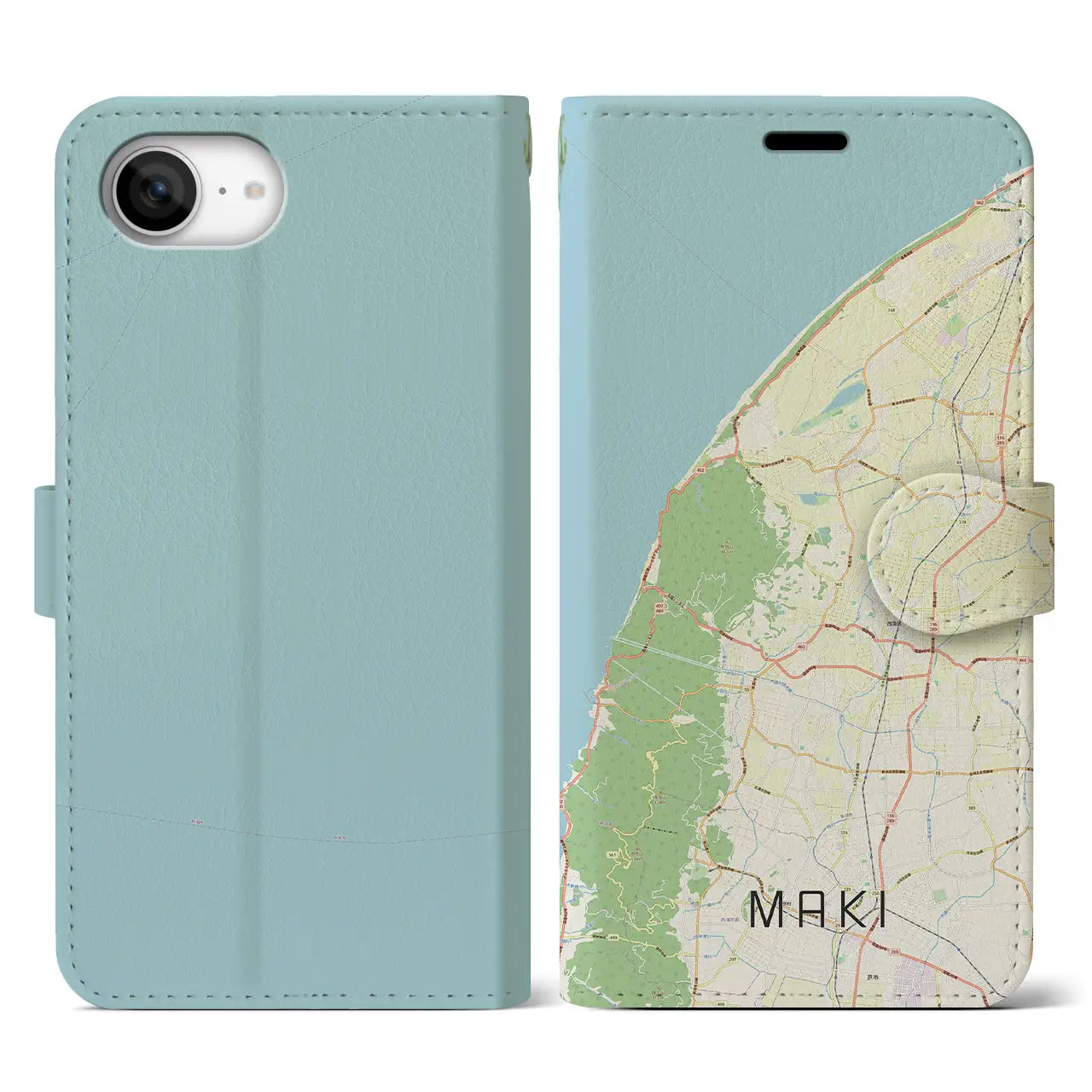 【巻(新潟県)】地図柄iPhoneケース(手帳タイプ)
