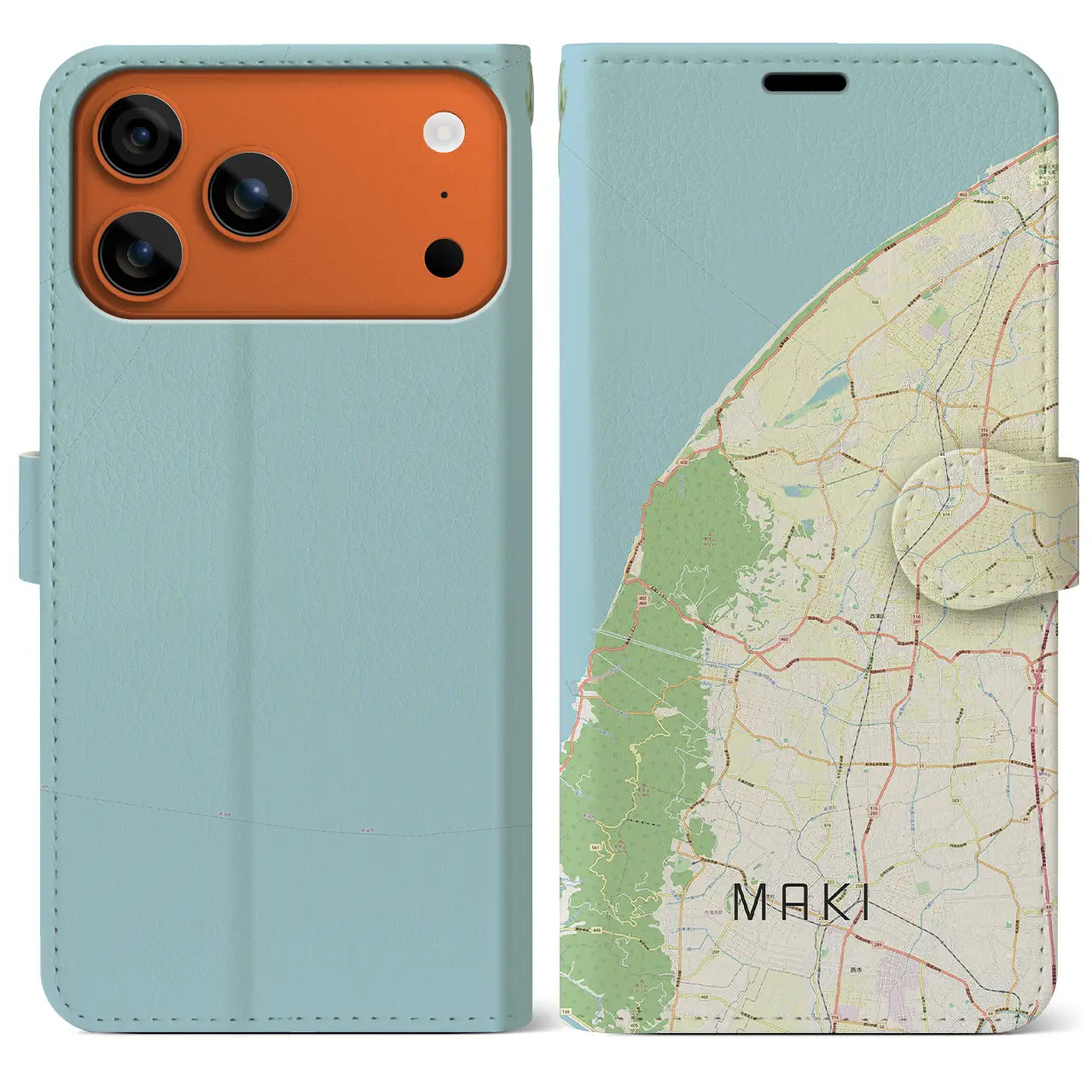【巻(新潟県)】地図柄iPhoneケース(手帳タイプ)