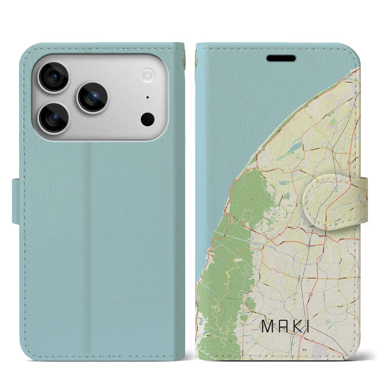 【巻(新潟県)】地図柄iPhoneケース(手帳タイプ)