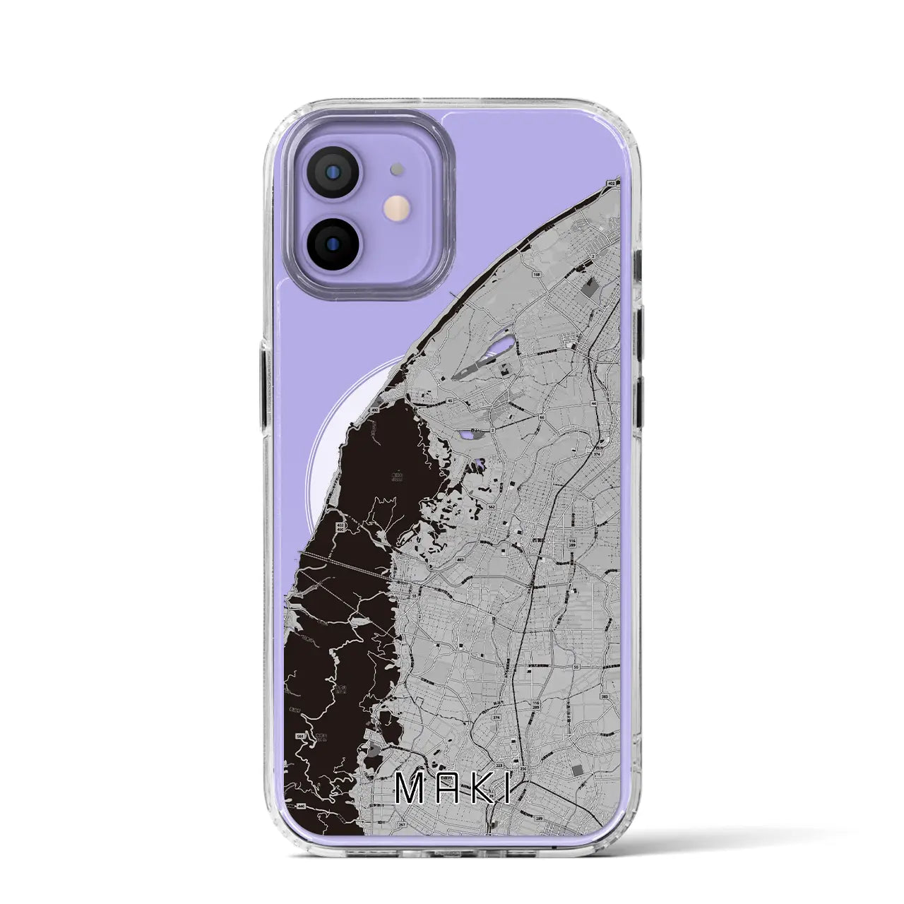【巻(新潟県)】地図柄iPhoneケース(MagSafeタイプ)