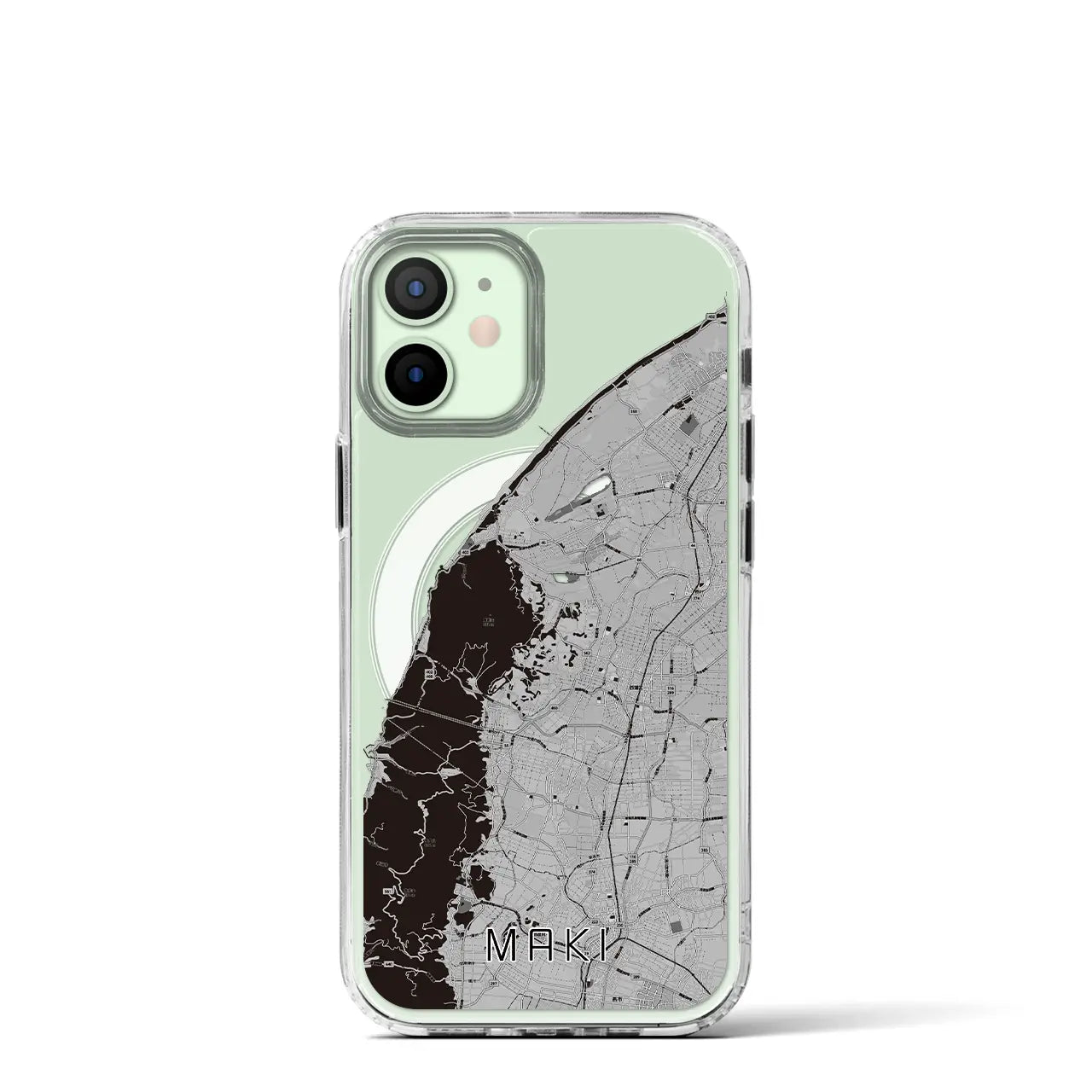 【巻(新潟県)】地図柄iPhoneケース(MagSafeタイプ)