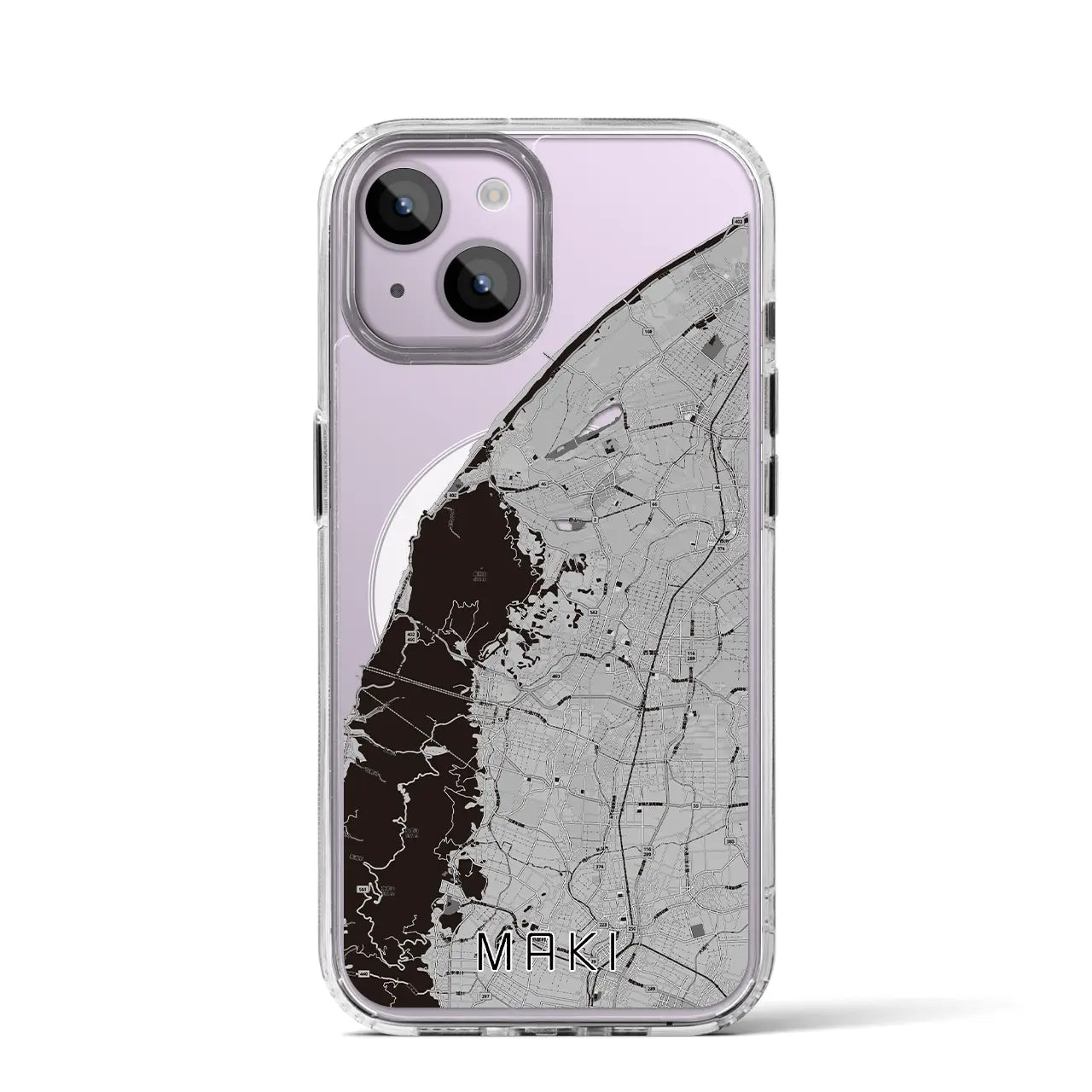 【巻(新潟県)】地図柄iPhoneケース(MagSafeタイプ)