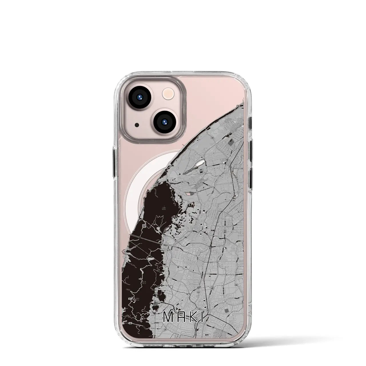 【巻(新潟県)】地図柄iPhoneケース(MagSafeタイプ)