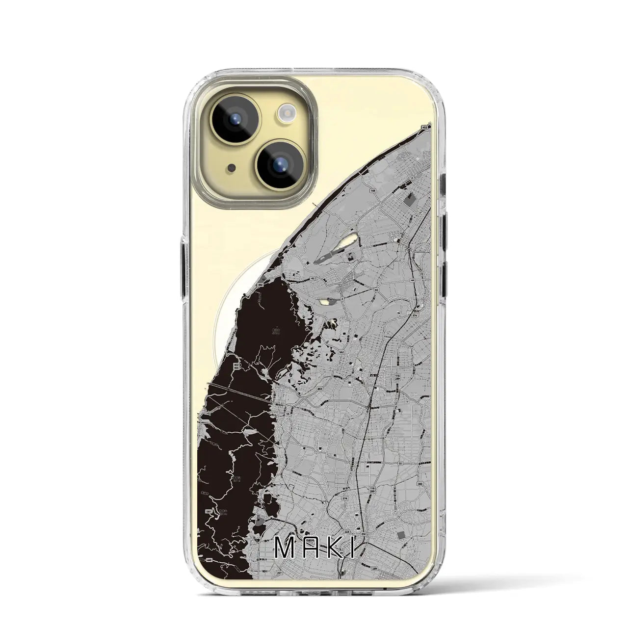 【巻(新潟県)】地図柄iPhoneケース(MagSafeタイプ)