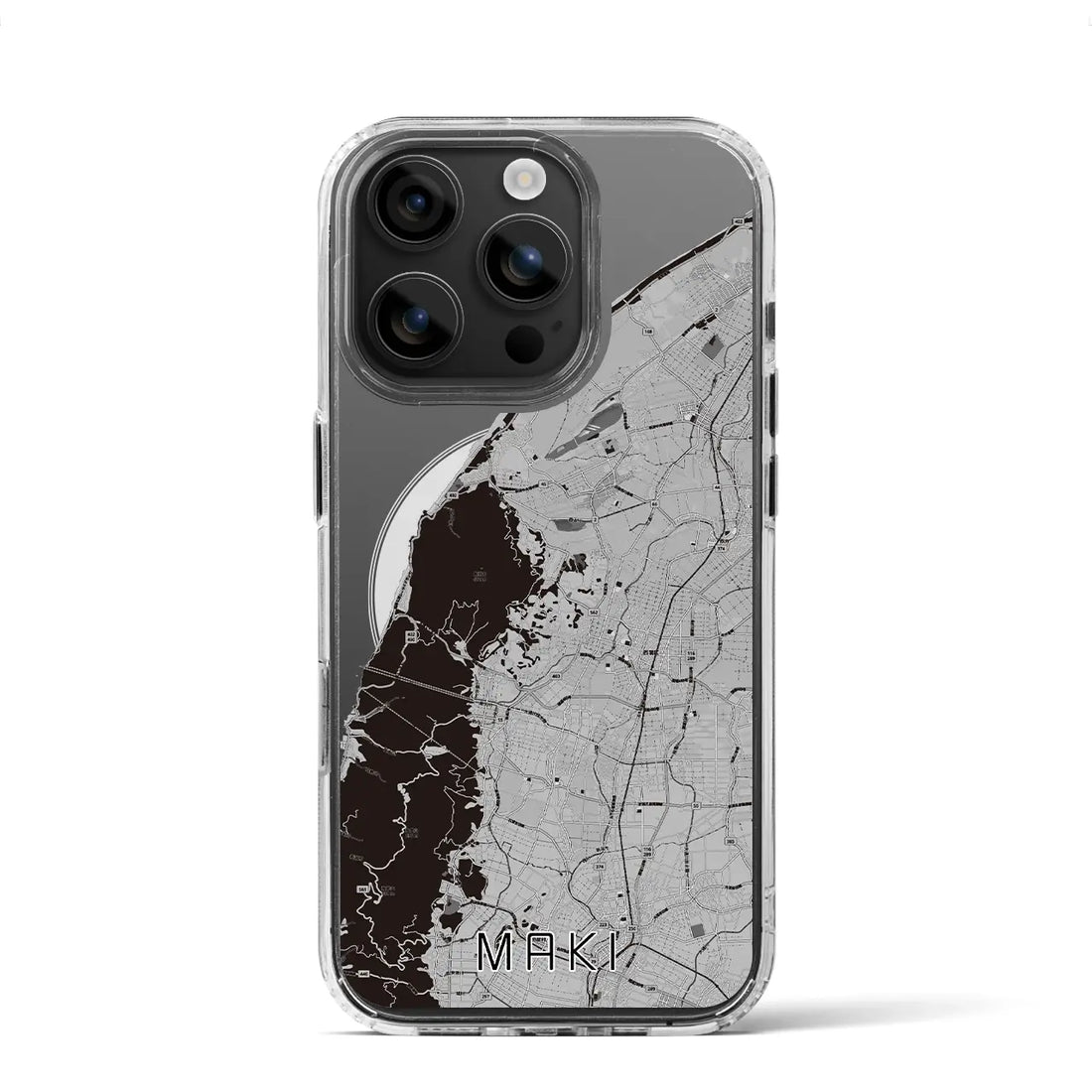 【巻(新潟県)】地図柄iPhoneケース(MagSafeタイプ)