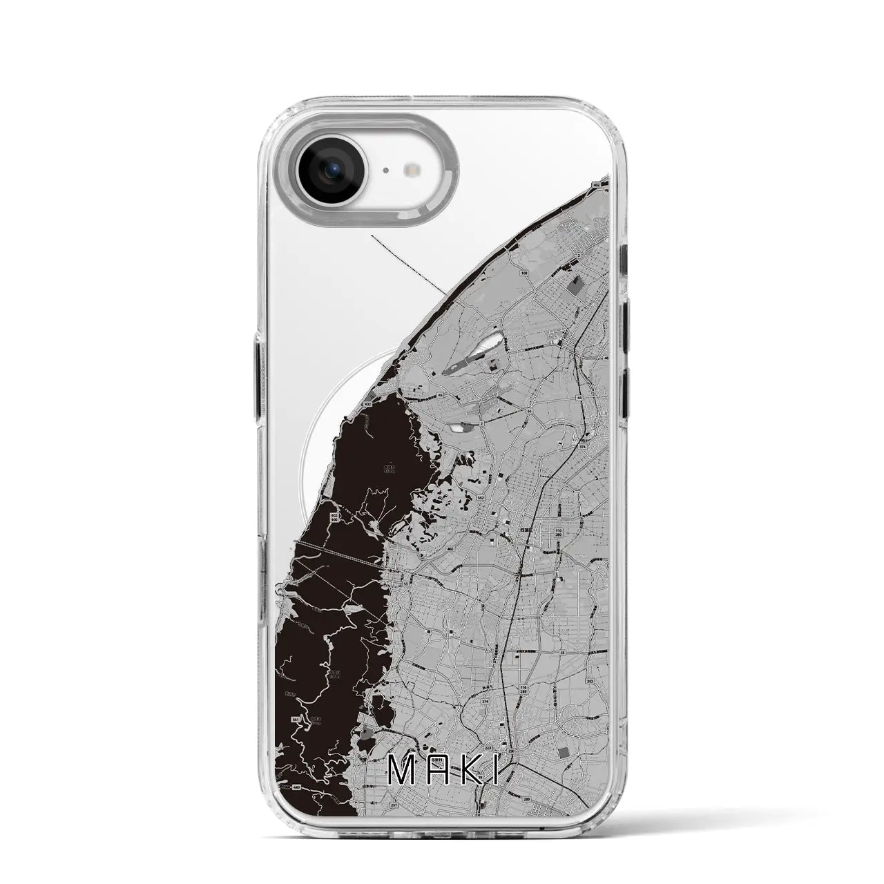 【巻(新潟県)】地図柄iPhoneケース(MagSafeタイプ)
