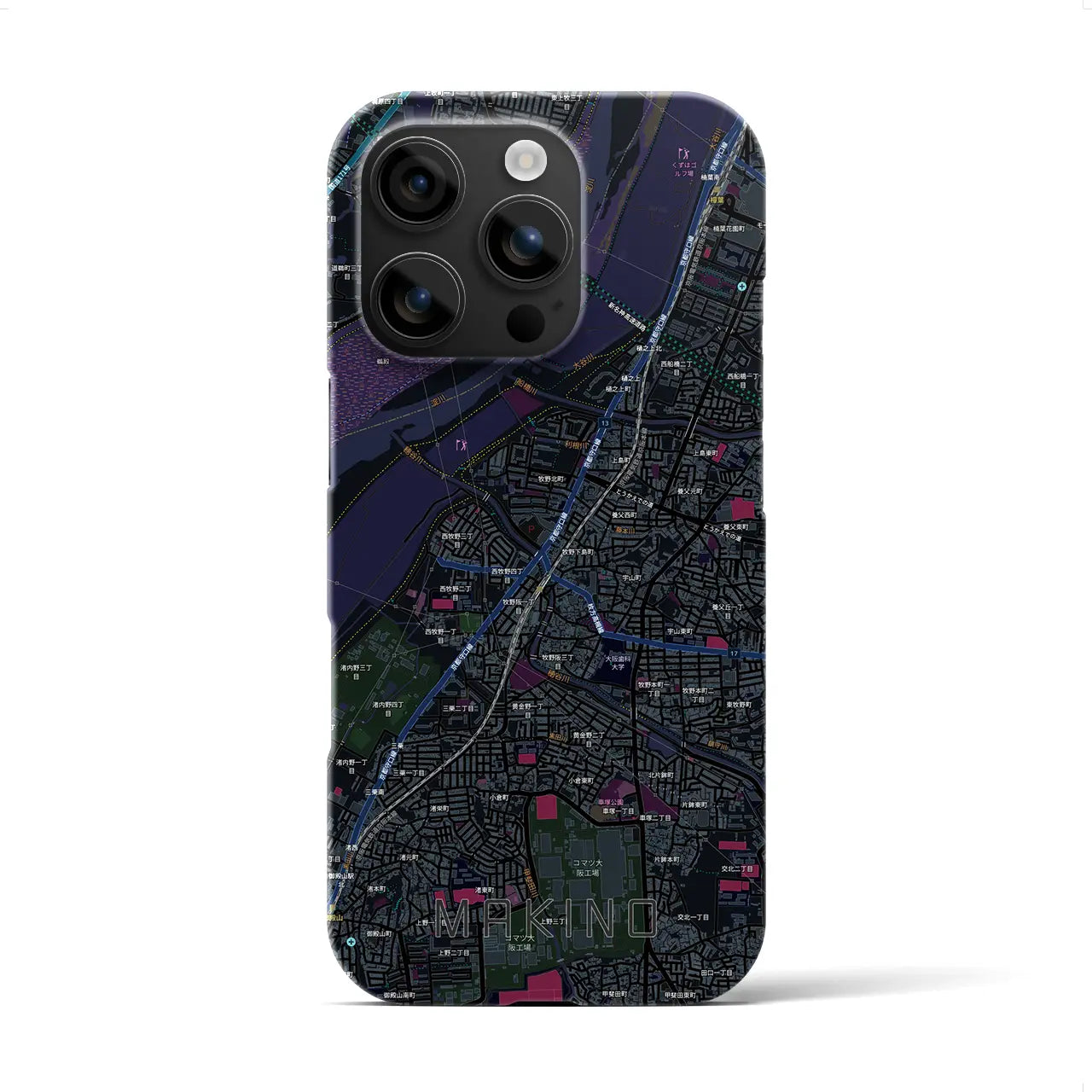 【牧野(大阪府)】地図柄iPhoneケース(バックカバータイプ)