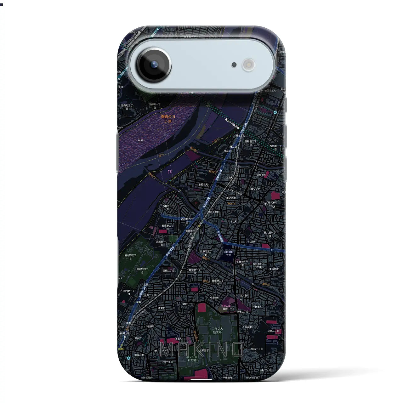 【牧野(大阪府)】地図柄iPhoneケース(バックカバータイプ)