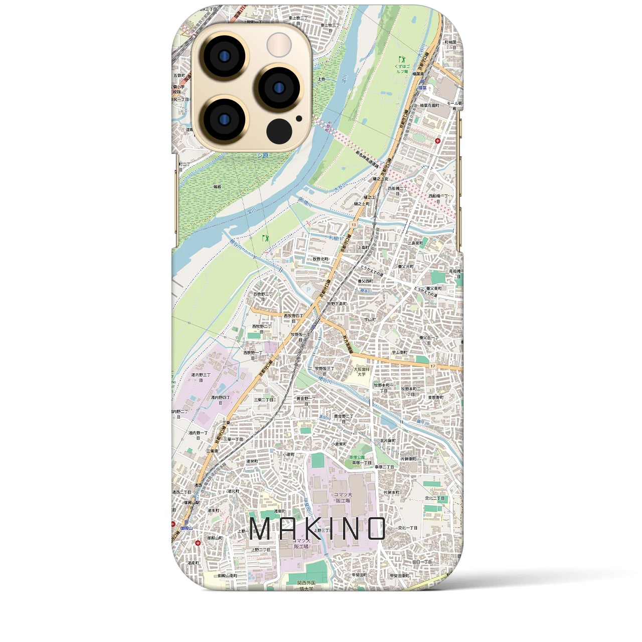 【牧野(大阪府)】地図柄iPhoneケース(バックカバータイプ)