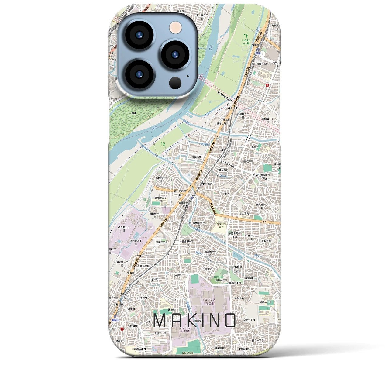 【牧野(大阪府)】地図柄iPhoneケース(バックカバータイプ)