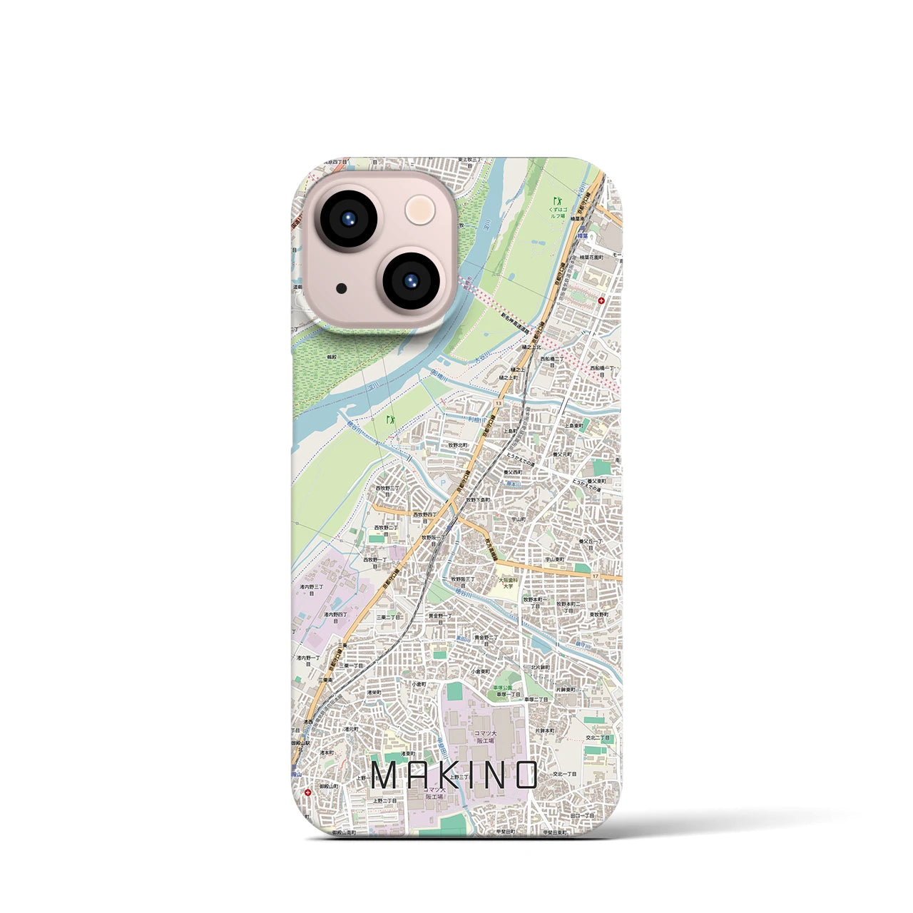 【牧野(大阪府)】地図柄iPhoneケース(バックカバータイプ)