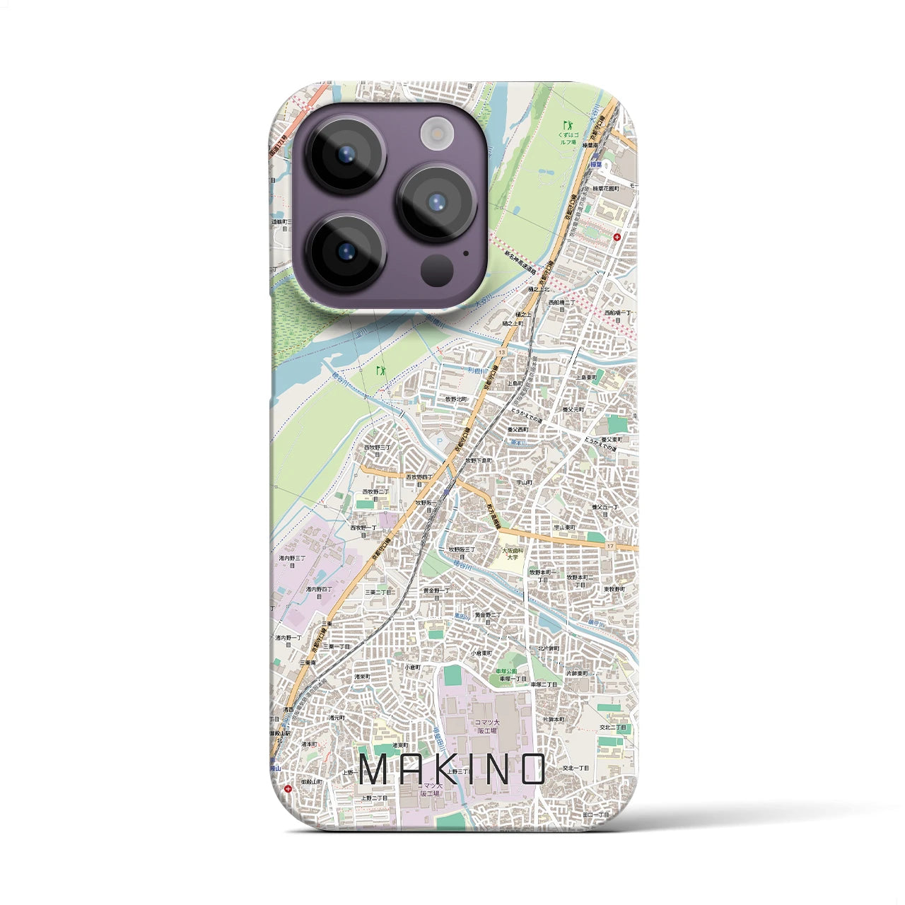 【牧野(大阪府)】地図柄iPhoneケース(バックカバータイプ)
