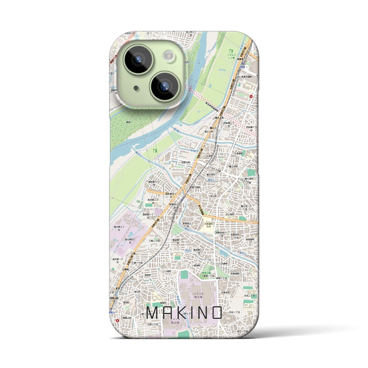 【牧野(大阪府)】地図柄iPhoneケース(バックカバータイプ)