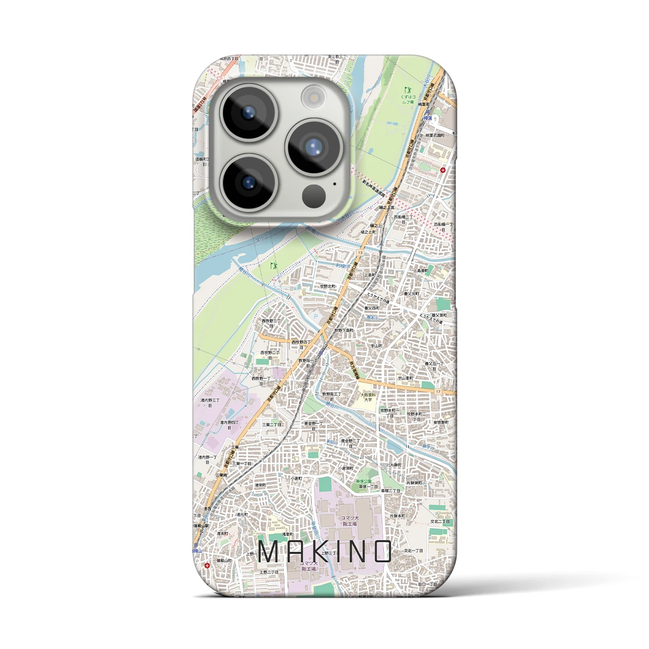 【牧野(大阪府)】地図柄iPhoneケース(バックカバータイプ)