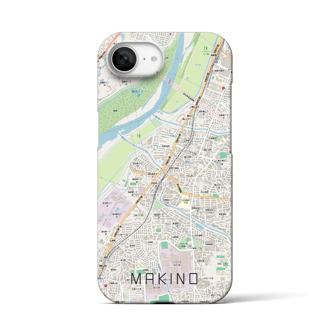 【牧野(大阪府)】地図柄iPhoneケース(バックカバータイプ)