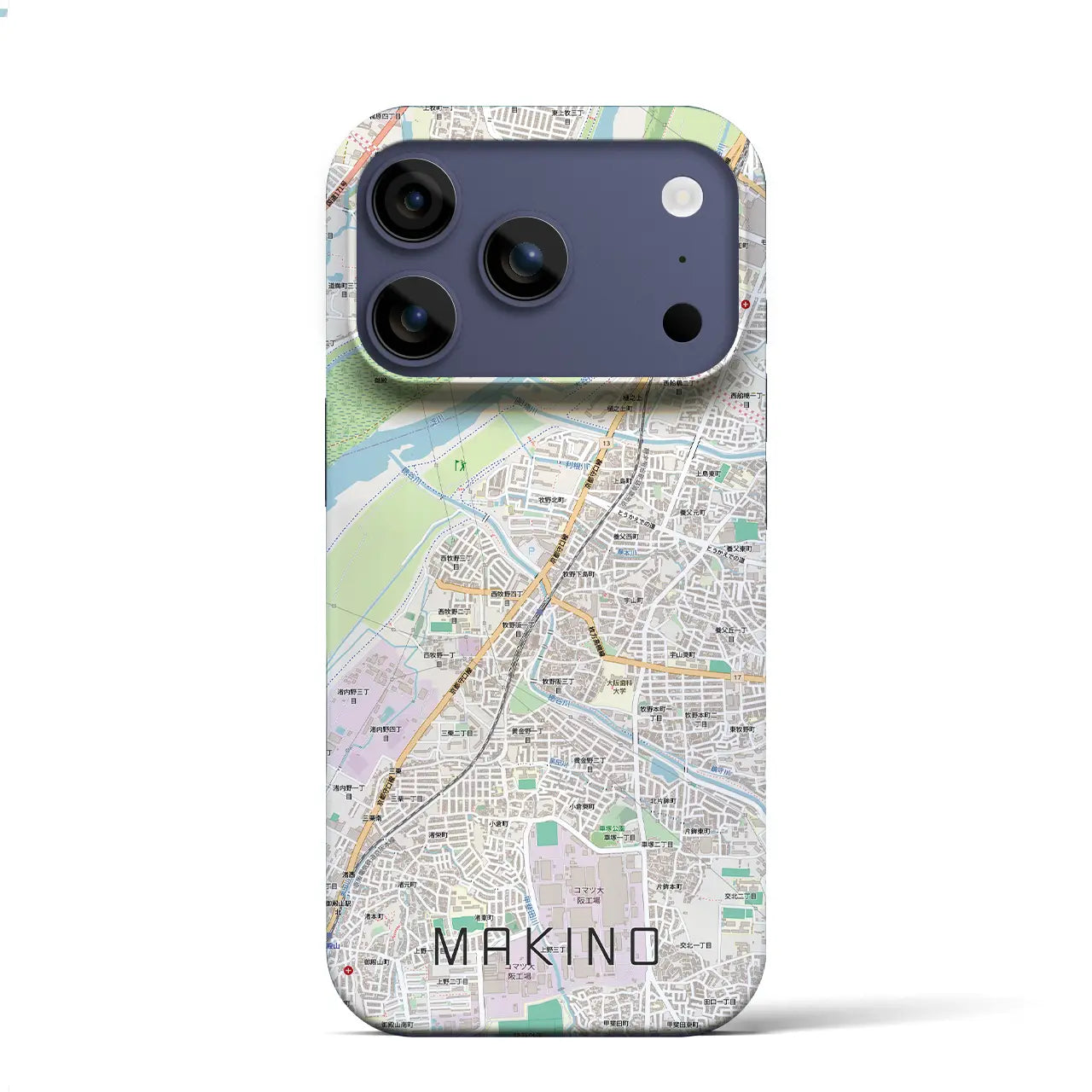【牧野(大阪府)】地図柄iPhoneケース(バックカバータイプ)