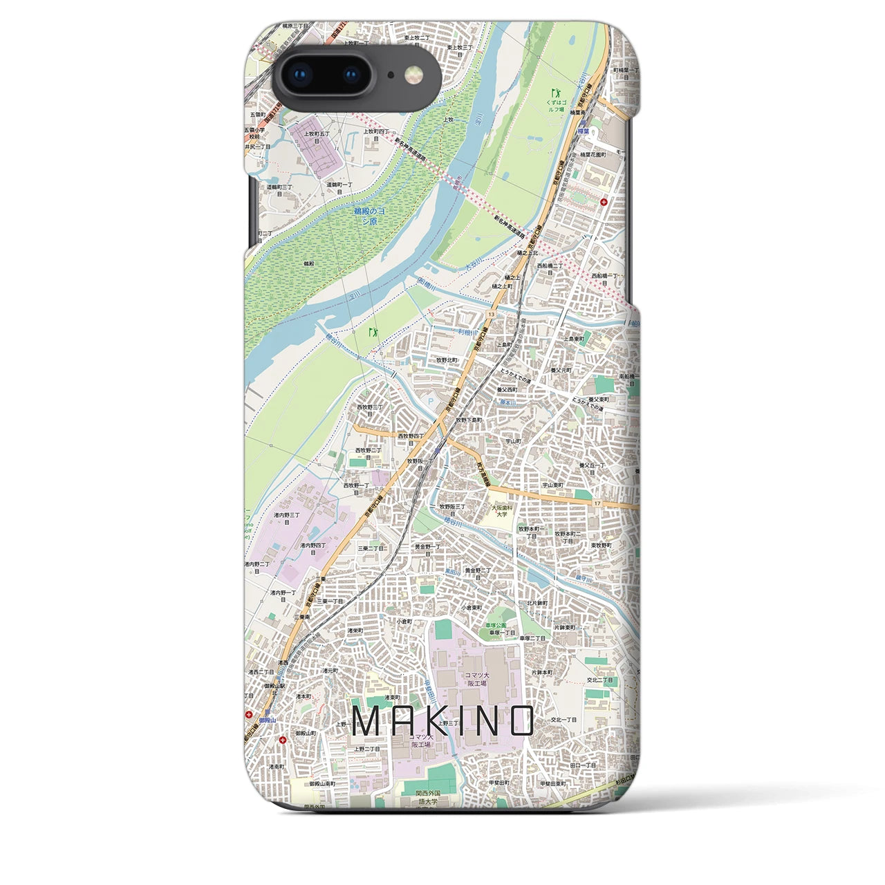 【牧野(大阪府)】地図柄iPhoneケース(バックカバータイプ)