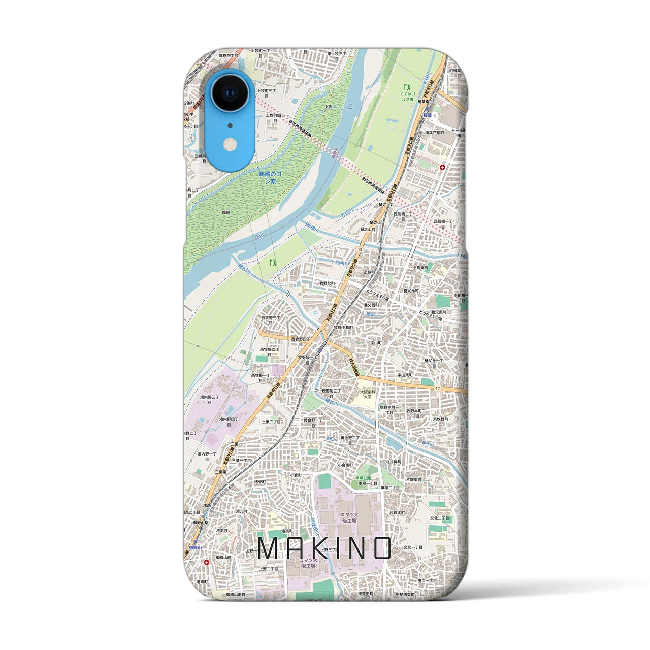 【牧野(大阪府)】地図柄iPhoneケース(バックカバータイプ)