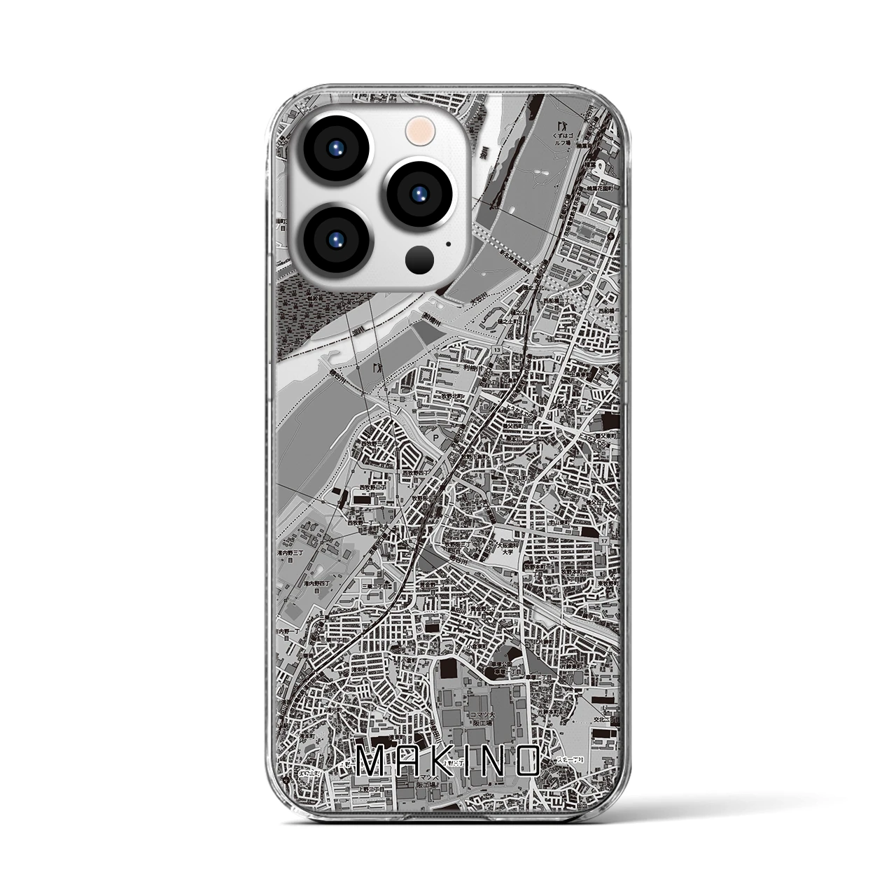 【牧野(大阪府)】地図柄iPhoneケース(クリアタイプ)