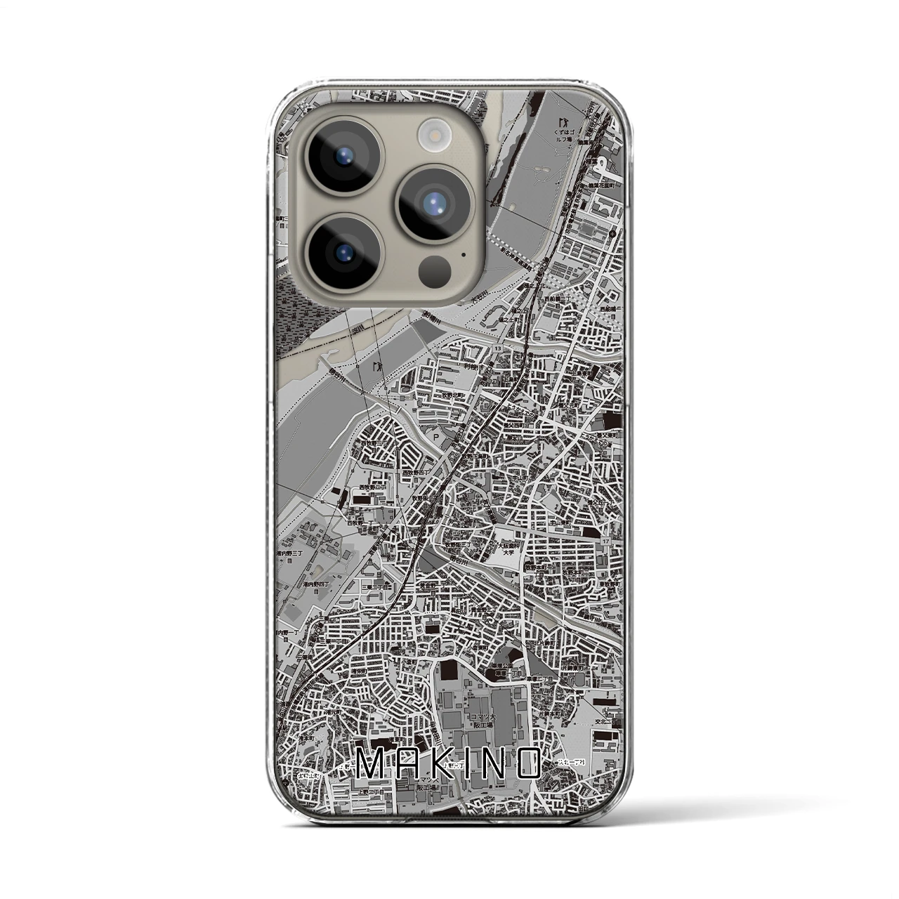 【牧野(大阪府)】地図柄iPhoneケース(クリアタイプ)