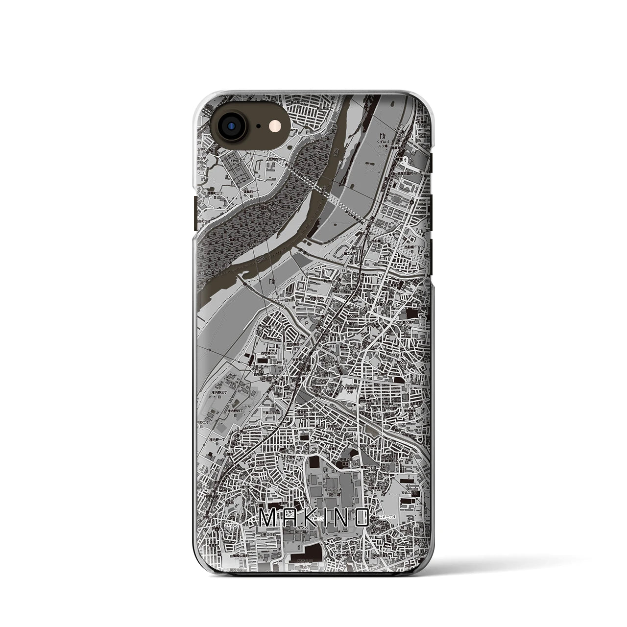 【牧野(大阪府)】地図柄iPhoneケース(クリアタイプ)