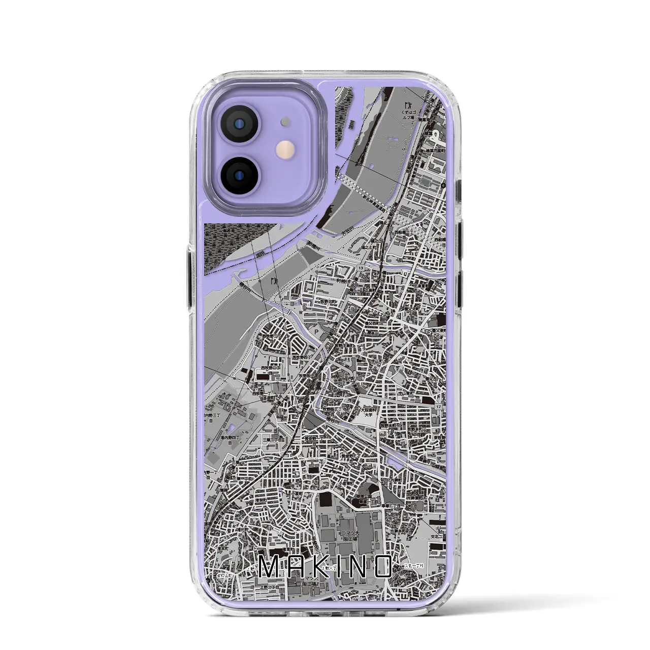 【牧野(大阪府)】地図柄iPhoneケース(MagSafeタイプ)