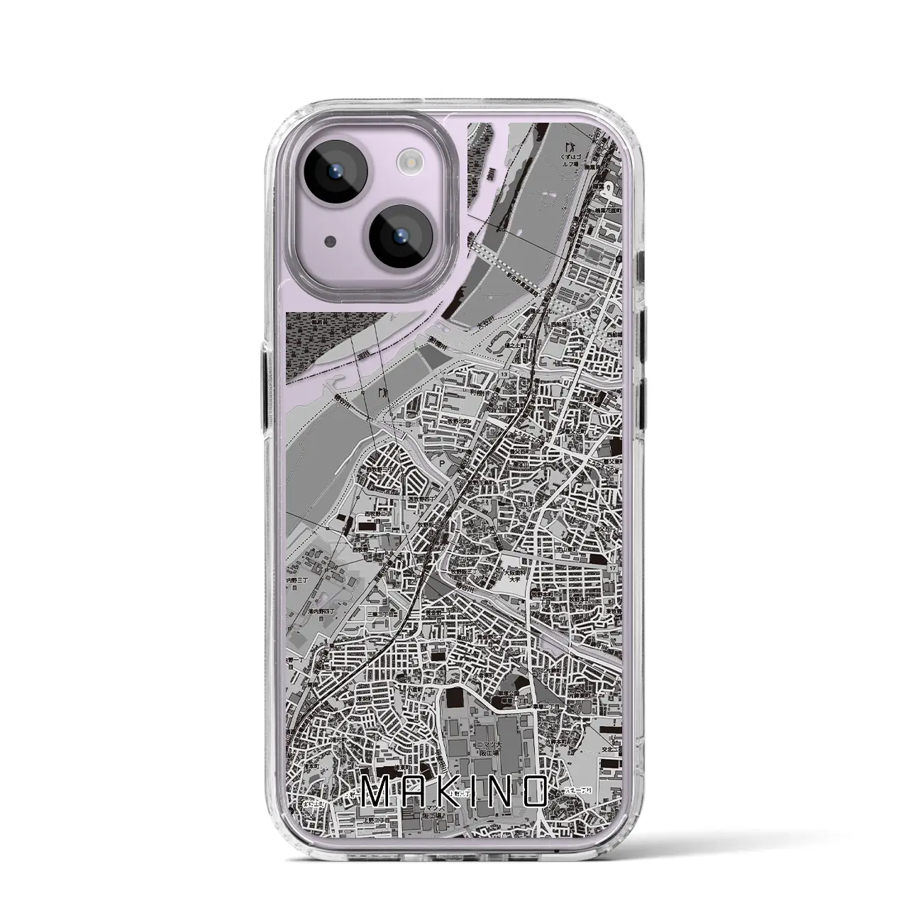 【牧野(大阪府)】地図柄iPhoneケース(MagSafeタイプ)