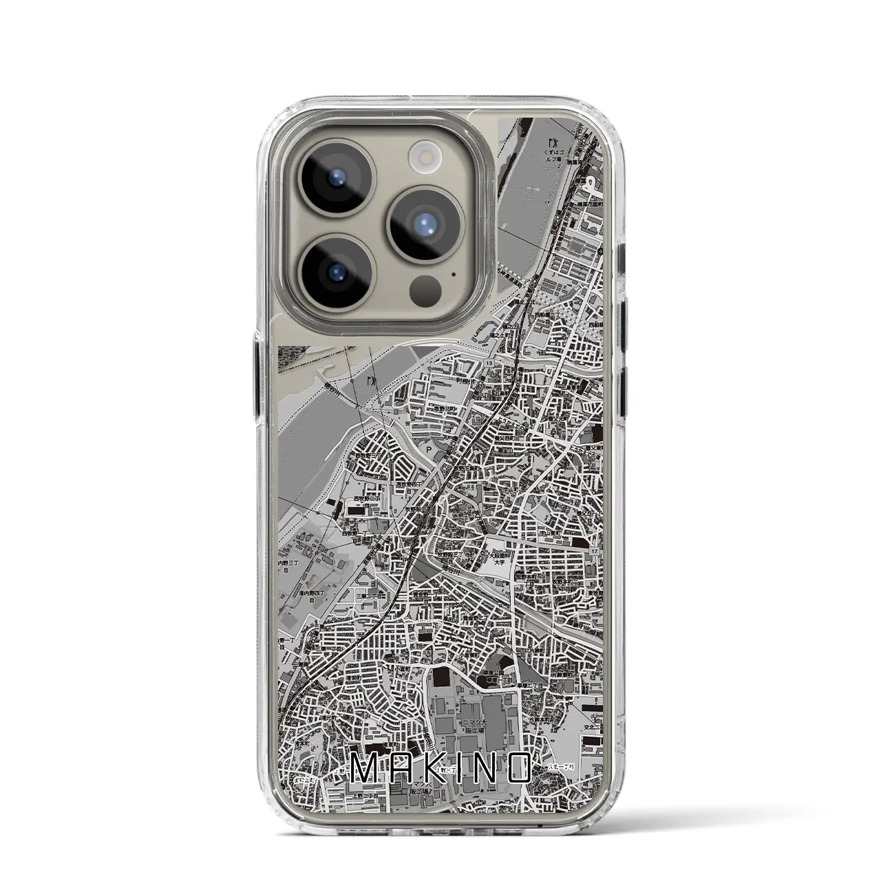【牧野(大阪府)】地図柄iPhoneケース(MagSafeタイプ)