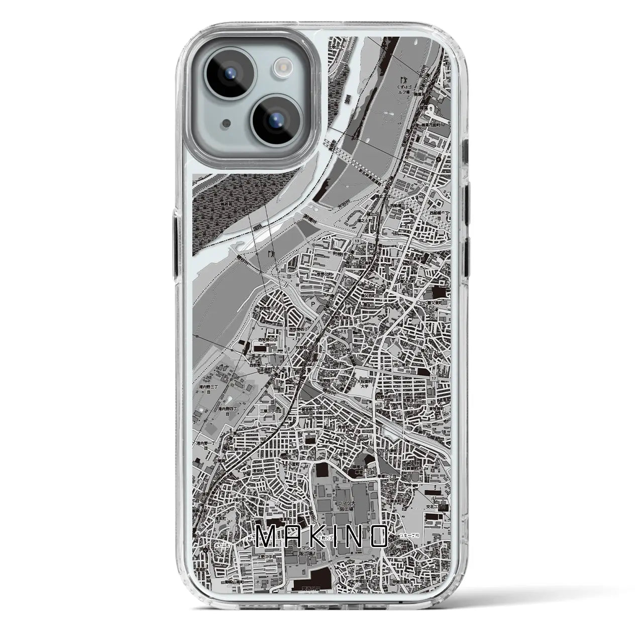 【牧野(大阪府)】地図柄iPhoneケース(MagSafeタイプ)
