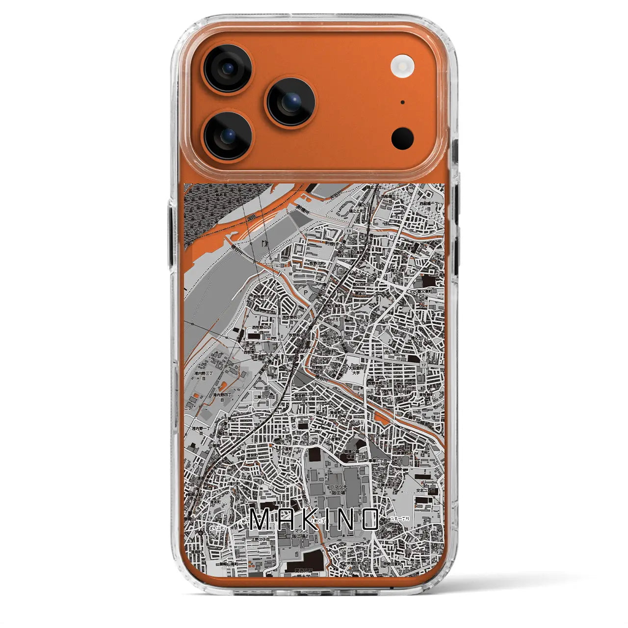【牧野(大阪府)】地図柄iPhoneケース(MagSafeタイプ)
