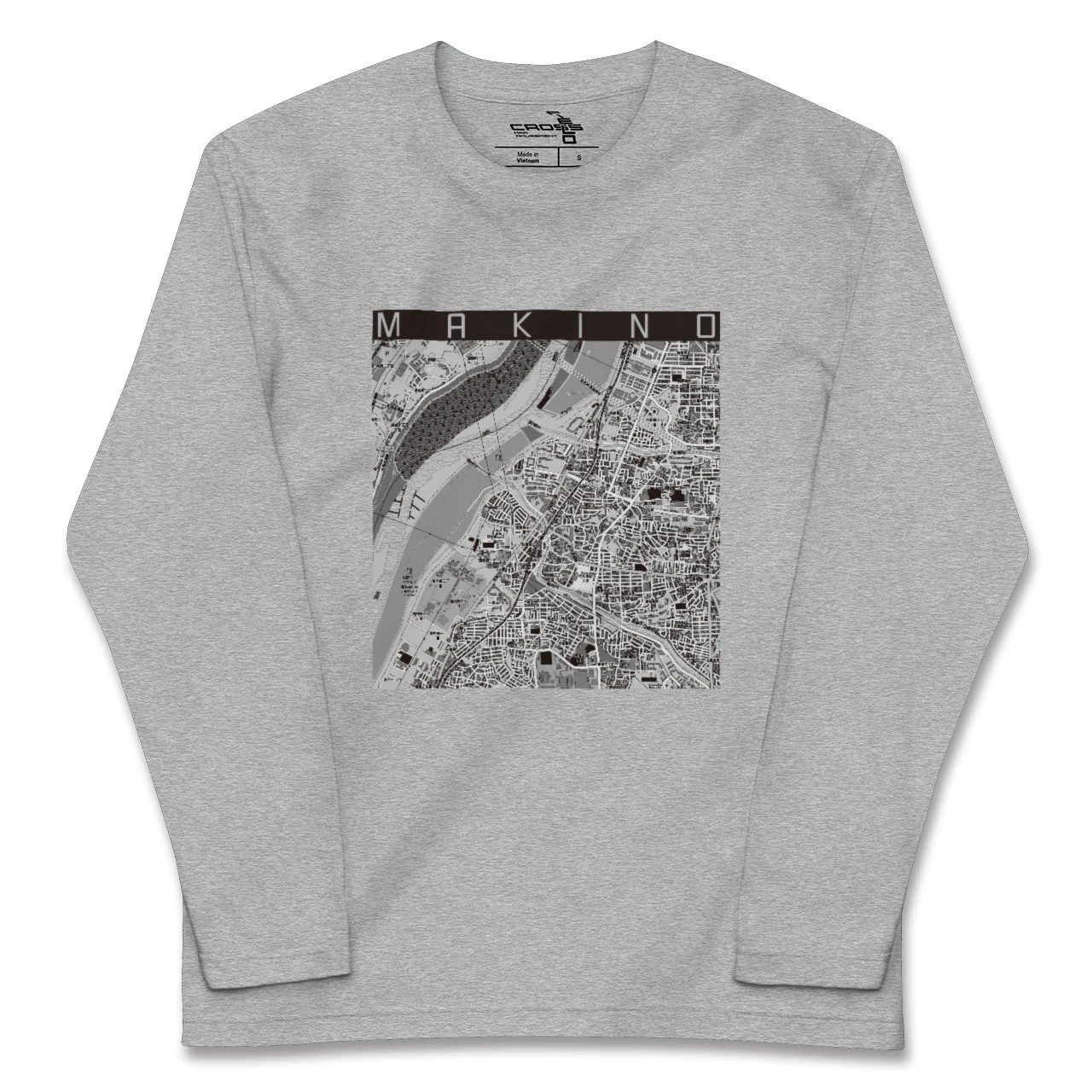 【牧野(大阪府)】地図柄ロングスリーブTシャツ