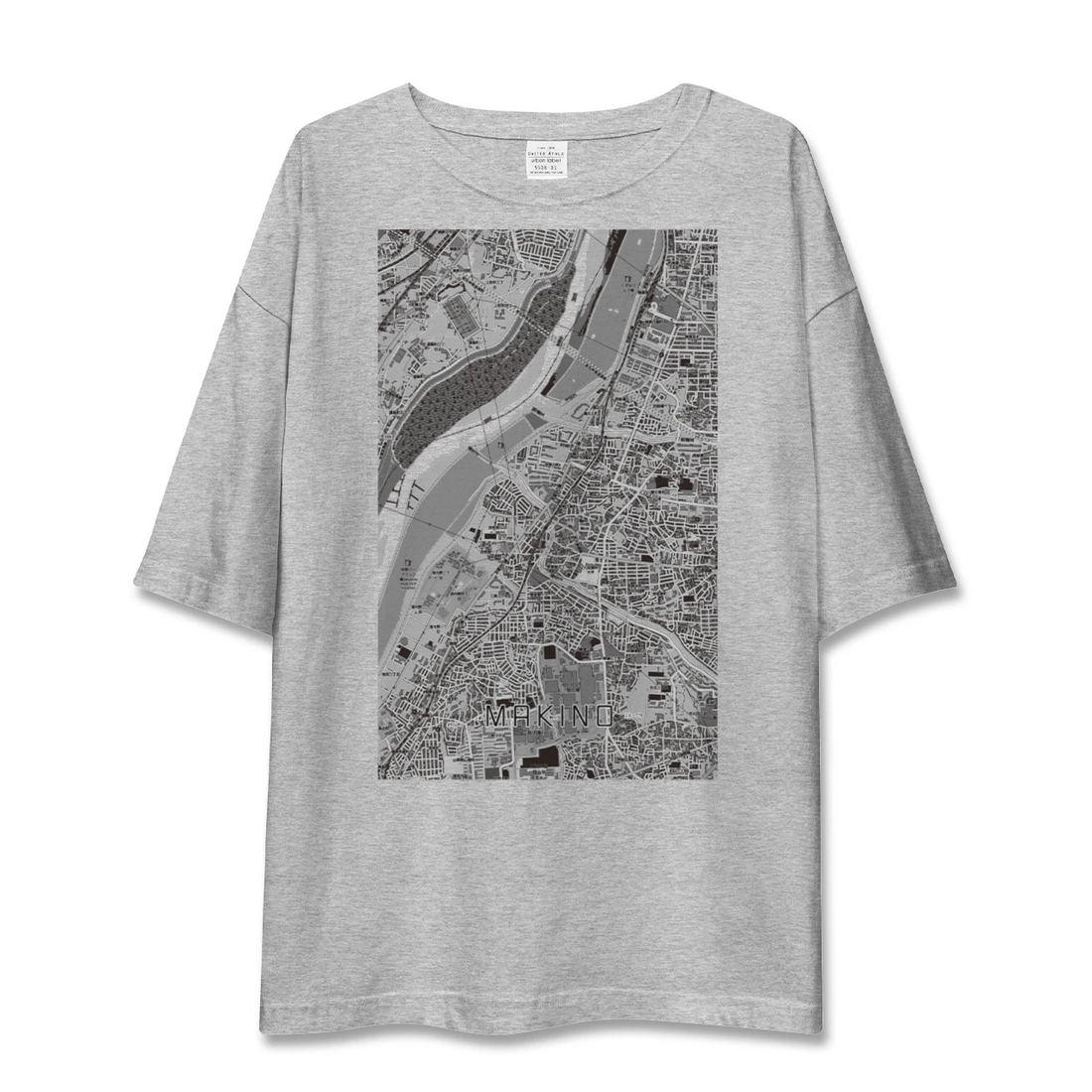【牧野(大阪府)】地図柄ビッグシルエットTシャツ