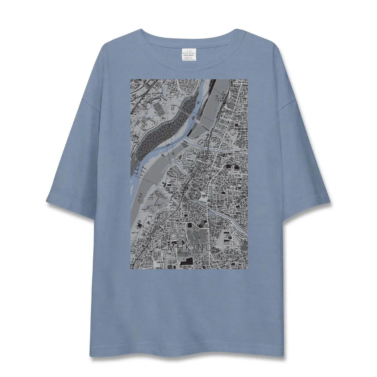 【牧野(大阪府)】地図柄ビッグシルエットTシャツ