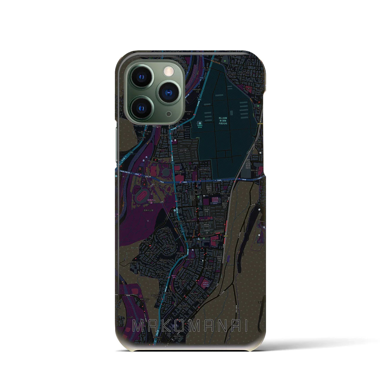 【真駒内(北海道)】地図柄iPhoneケース(バックカバータイプ)