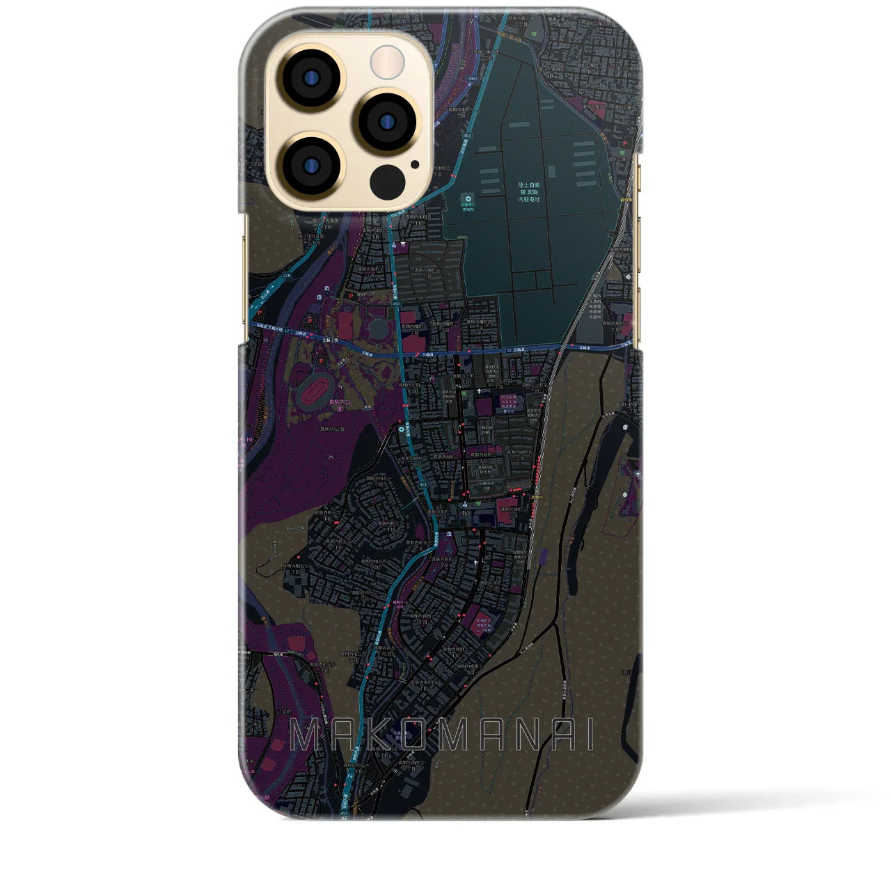 【真駒内(北海道)】地図柄iPhoneケース(バックカバータイプ)