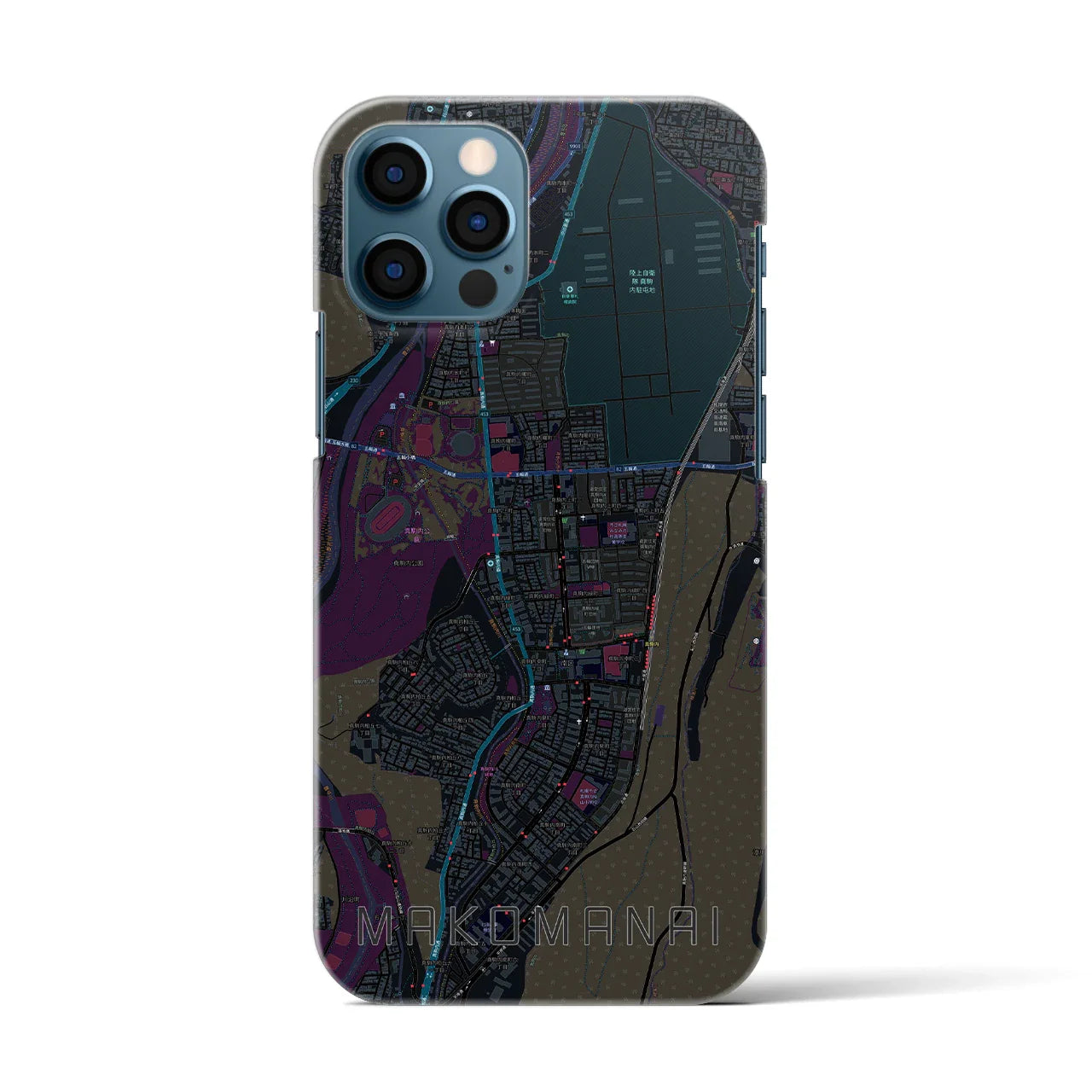 【真駒内(北海道)】地図柄iPhoneケース(バックカバータイプ)